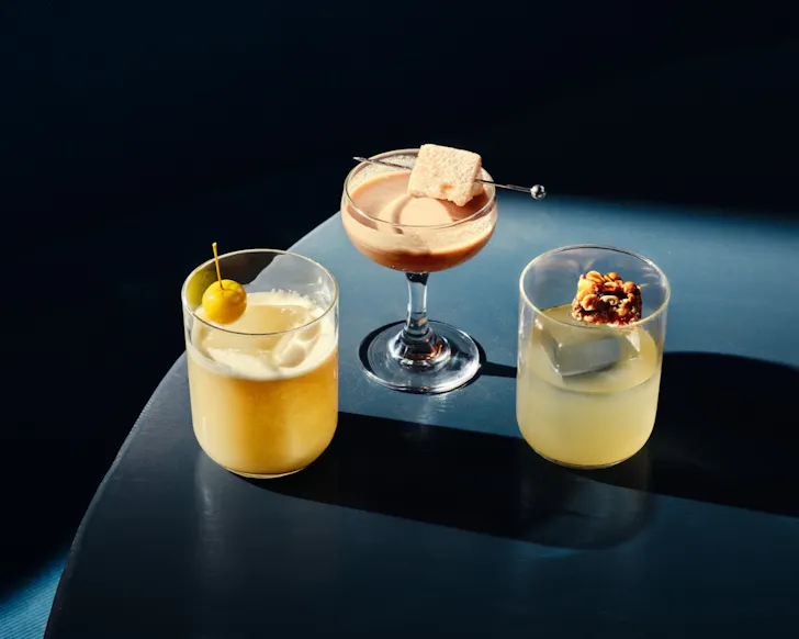 Three drinks on a table