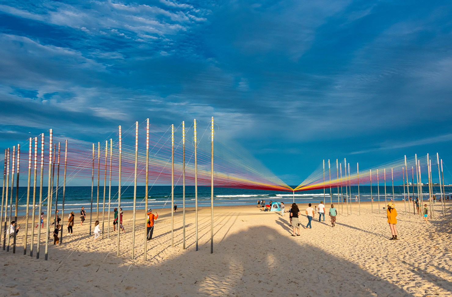 a string sculpture on currumbin beach