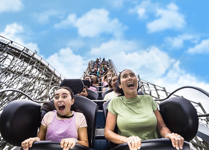 People on rollercoaster.