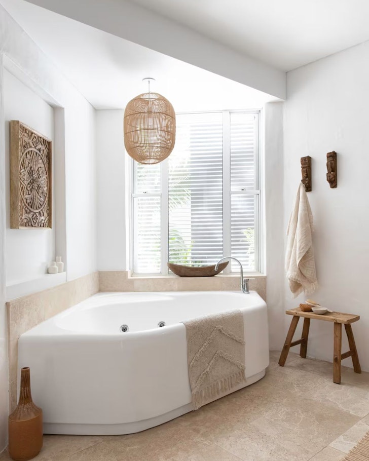 A view of the bath at Sabi Suite one of the best Noosa Airbnbs