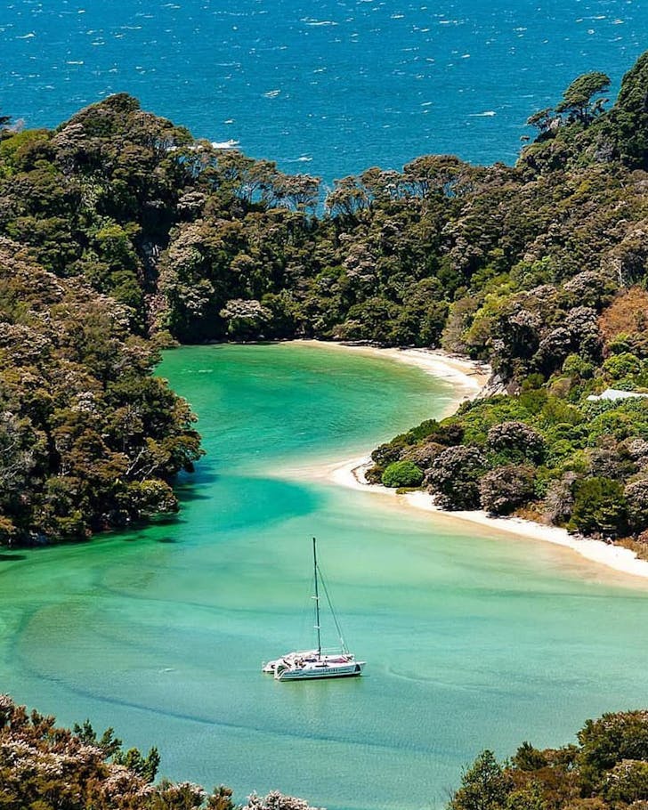 A boat in the Abel Tasman