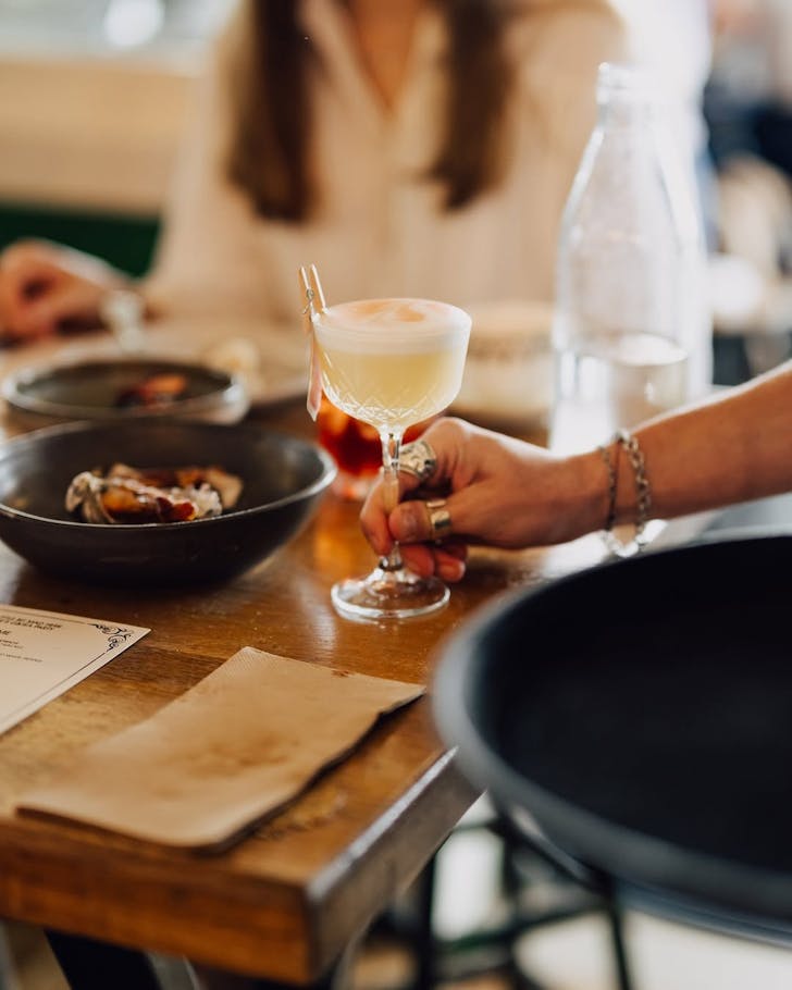 A whimsical cocktail at Saint Alice, one of the best bars in Auckland. 