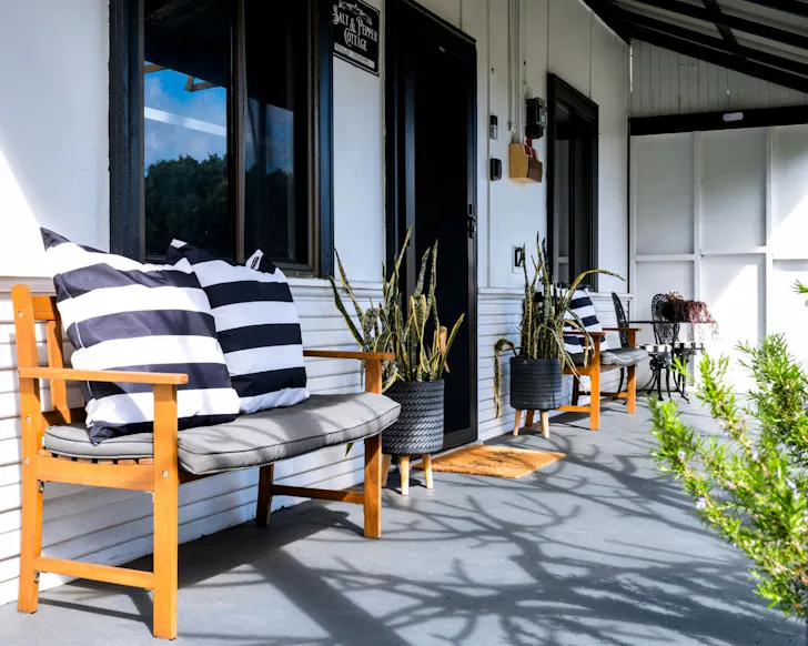The front porch at Salt & Pepper Cottage best Busselton Airbnbs