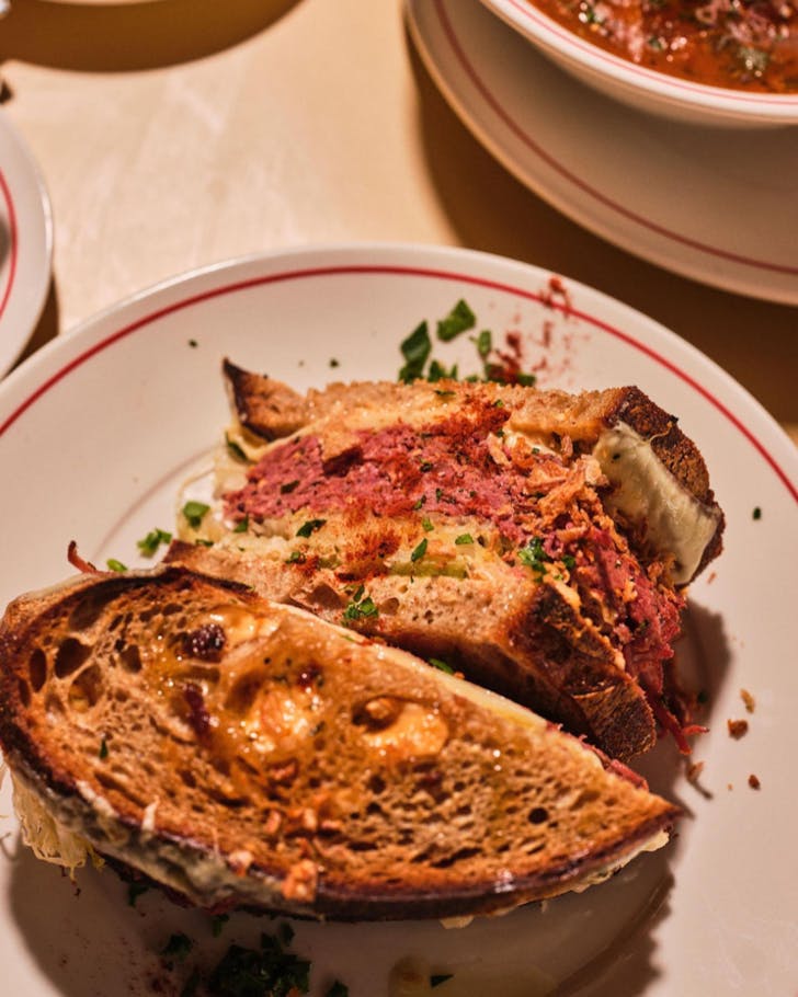 A reuben sandwich from Satchmo