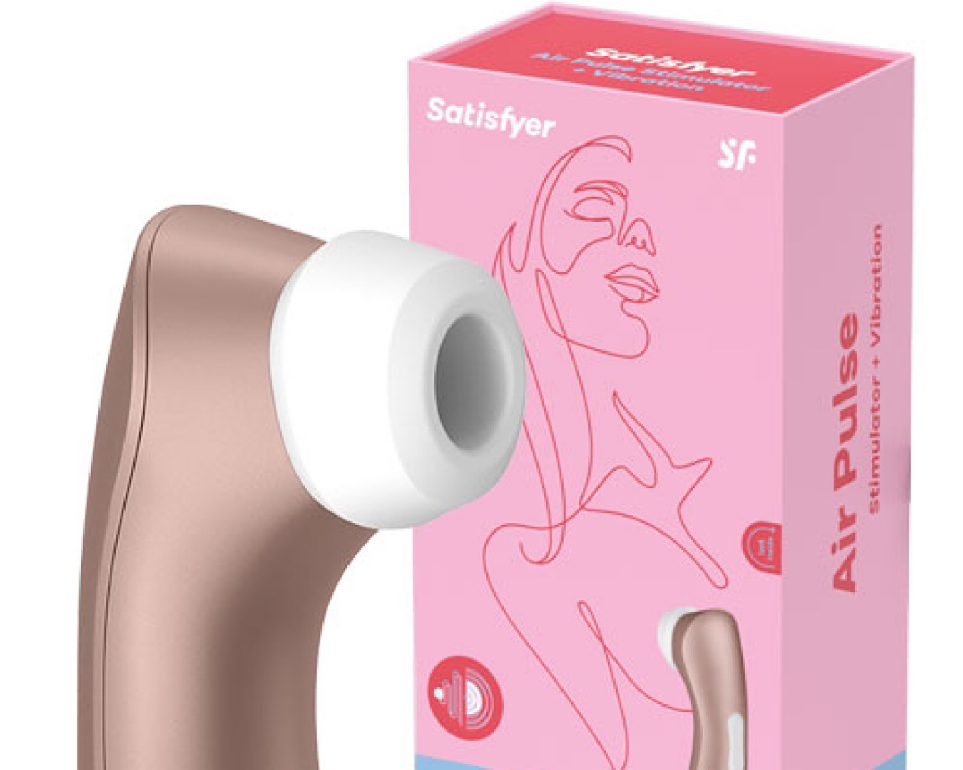 One of the best Christmas gift ideas, the Satisfyer Pro 2 Clitoral Suction Stimulator in front of its packaging box. 