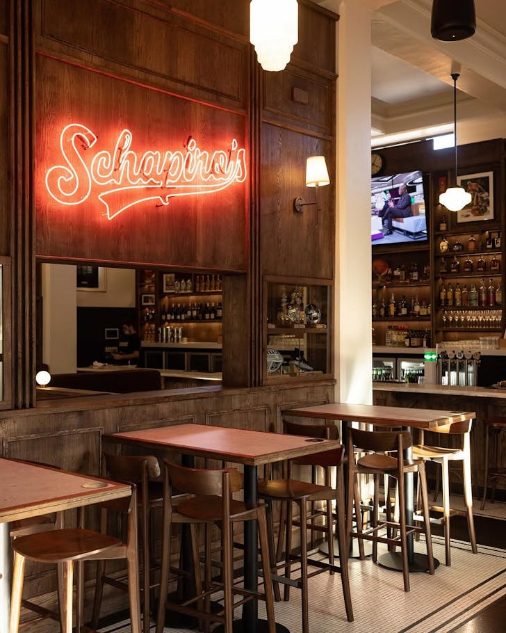 The classy fit-out at Schapiro's, one of thes best bars in Auckland. 