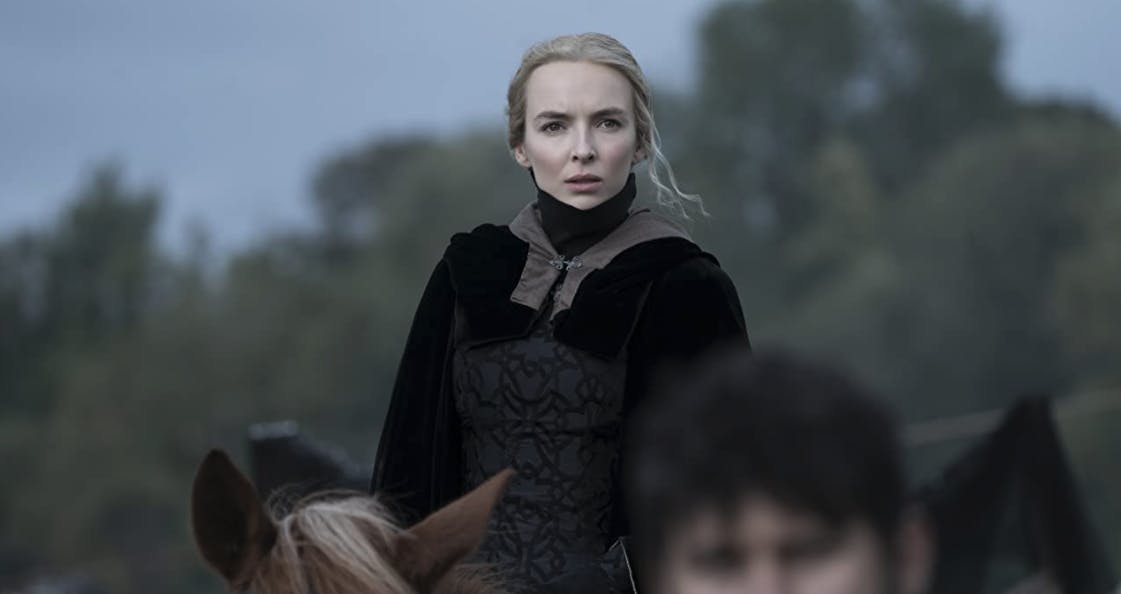Jodie Comer as Marguerite de Carrouges in The Last Duel.