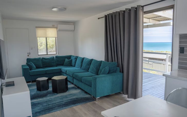 living room at ocean view cottage