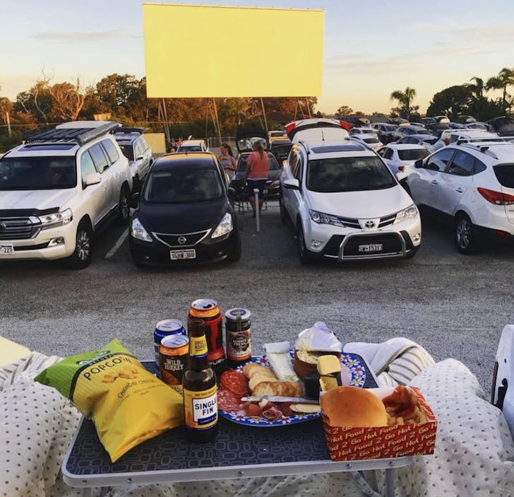galaxy drive in theatre screen and cars
