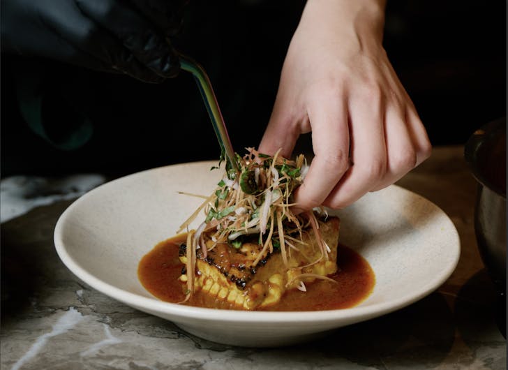 Dish being prepared for Singapore Airlines x ARU