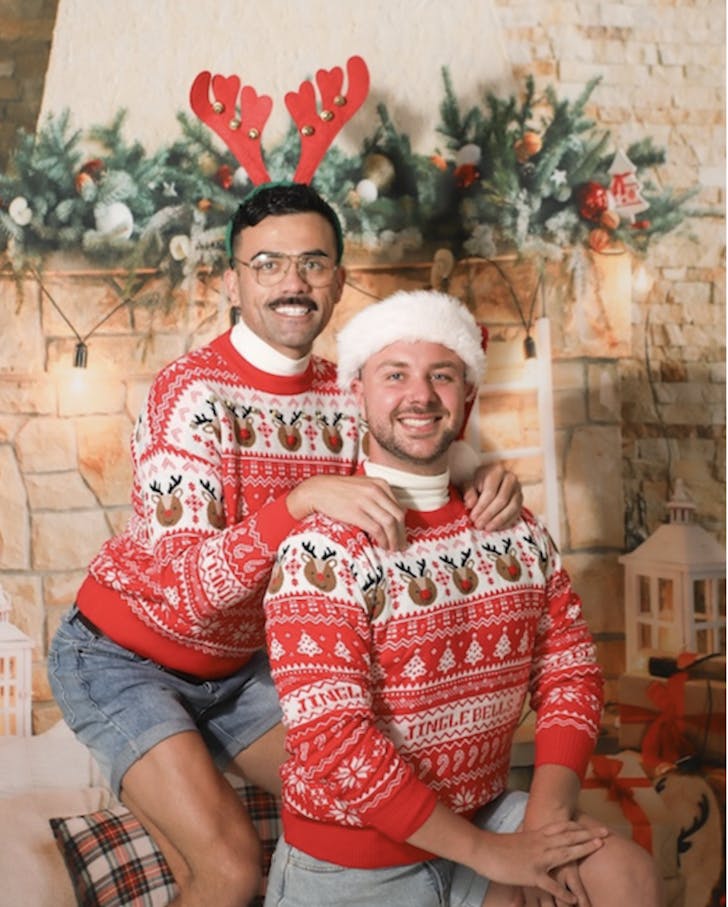 Awkward portrait of 2 men