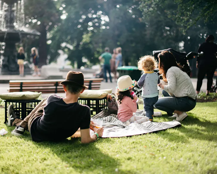 A family enjoying the moment at the festival