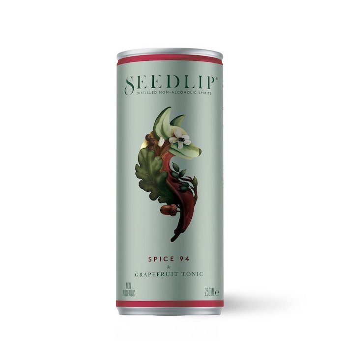 Can of Seedlip Non-Alcoholic G&T