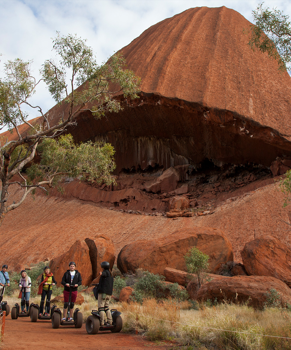 a group on segways at Uluru 