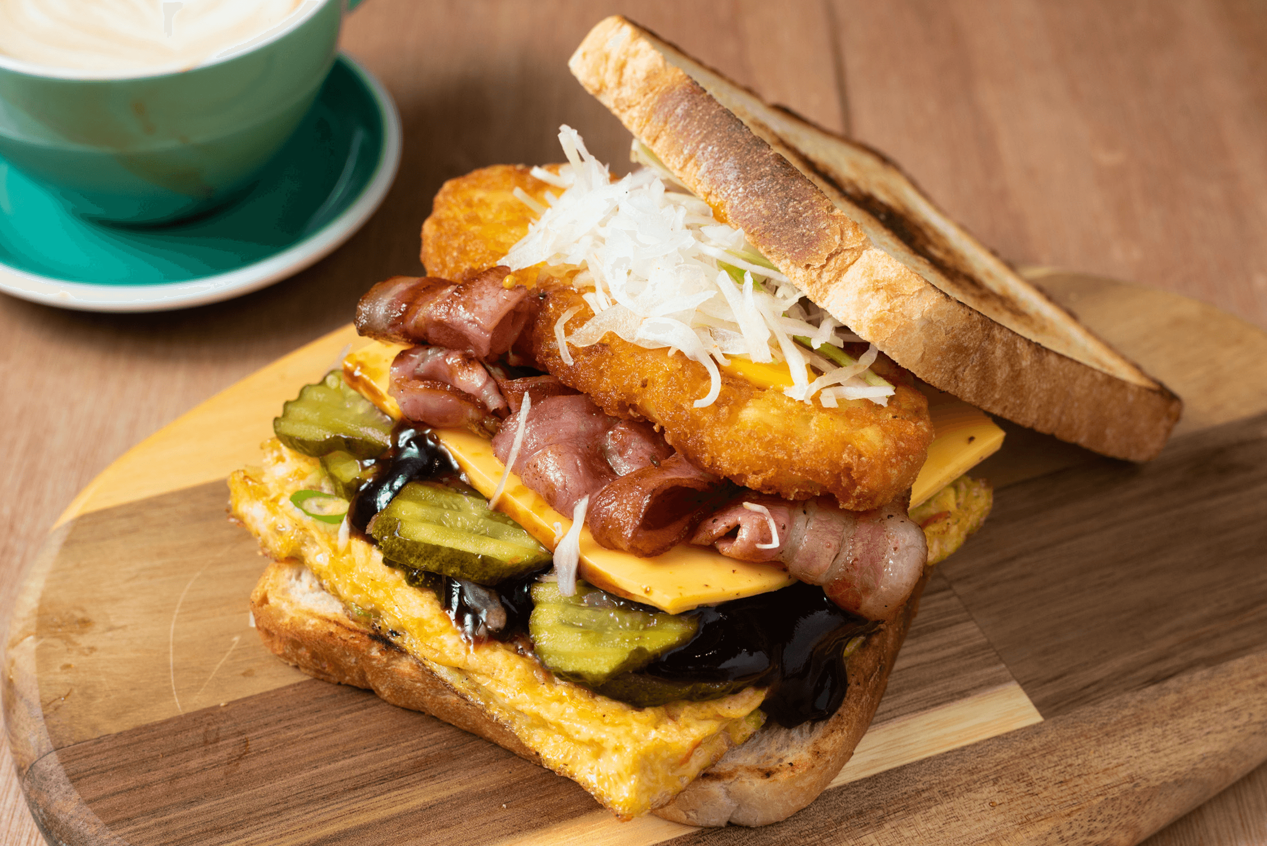 A stacked sandwich, a beast cheap eats Melbourne option. 