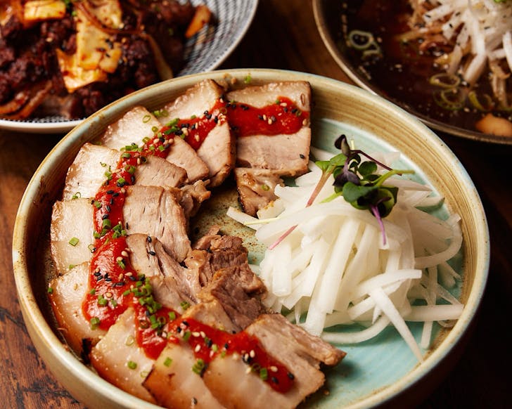 Pork noodle bossam dish, one of the best Restaurant Month deals. 