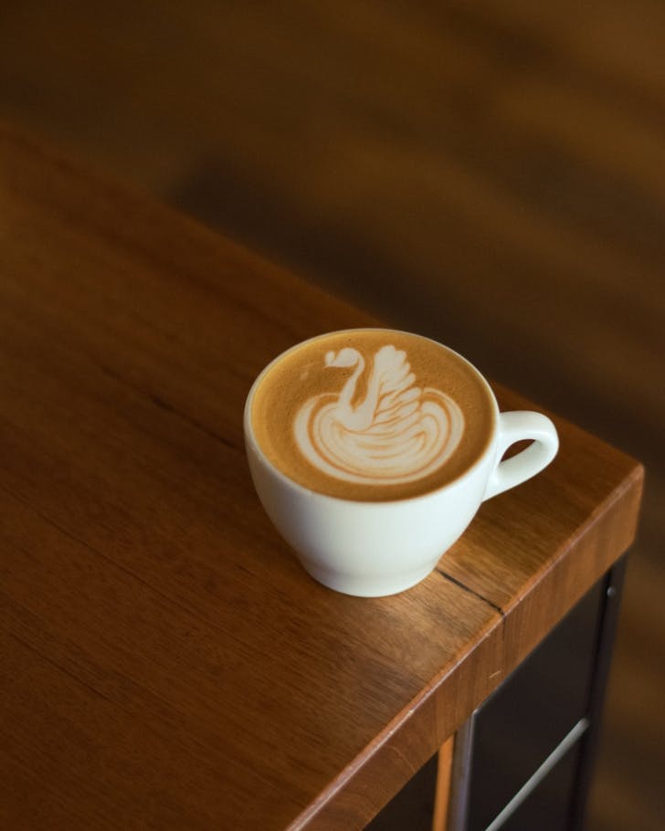Coffee on table.