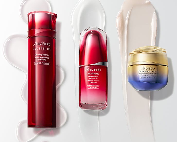 Three beauty products on a white background.