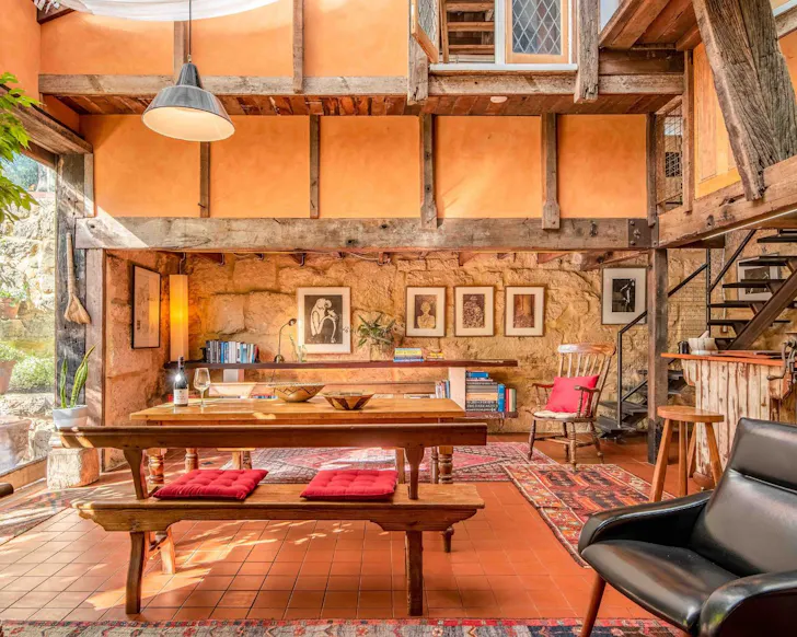The rustric living space at Silver Street Studios best Fremantle Airbnbs