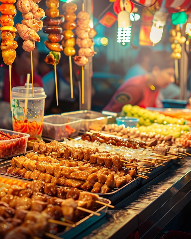 Local food stalls near Hotel Miramar