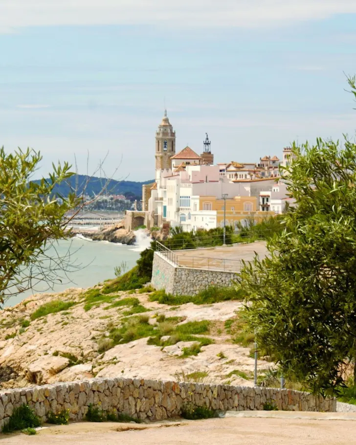 The beautiful coastline of Sitges, Barcelona. 