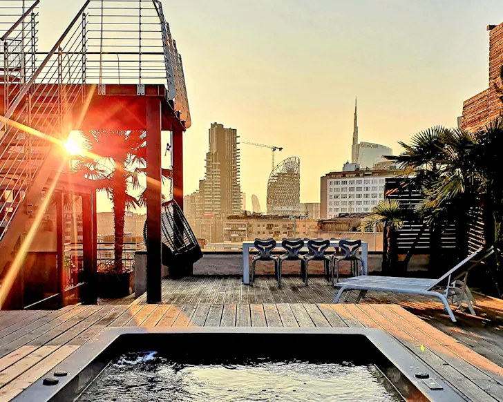 The pool with a view at Skyline Milan best Milan Airbnbs