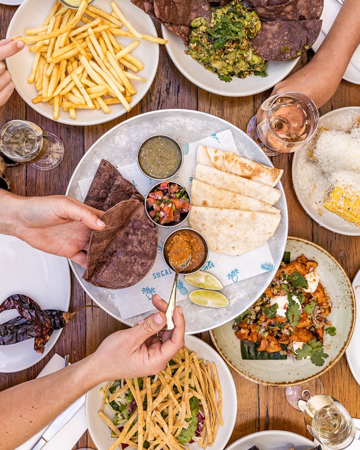 a lunchtime spread at socal's bottomless brunch