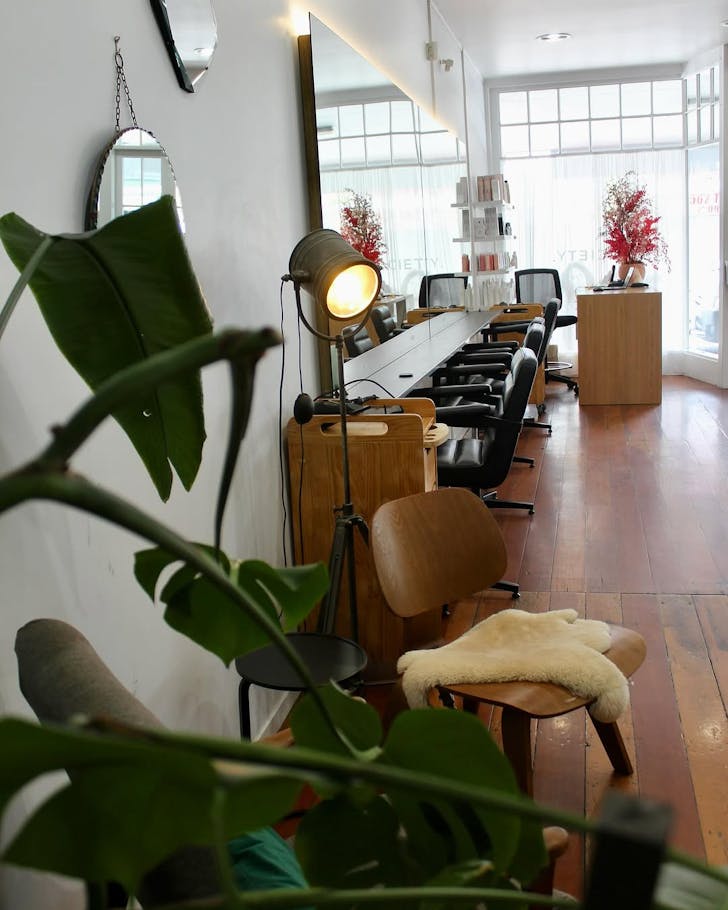 The chic salon interior at Society. 