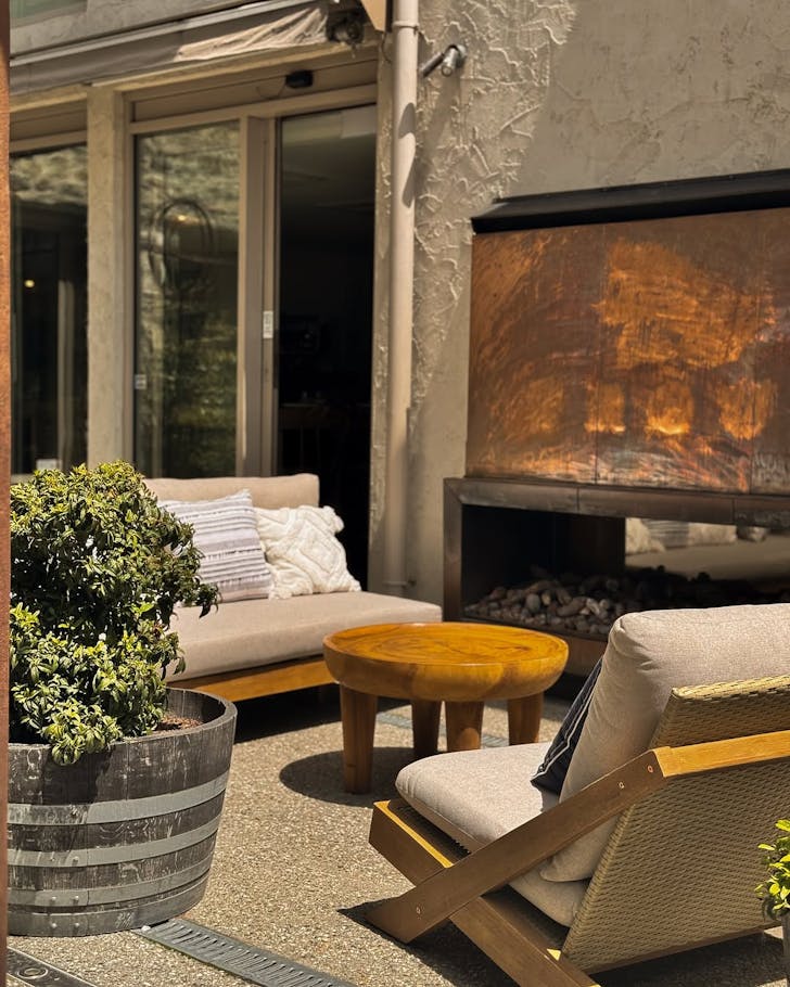 Sofi's outdoor area is primed for al fresco dining. 