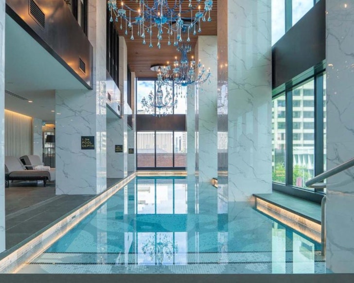 A view of the pool at Sofitel Adelaide one of the best hotels in Adelaide
