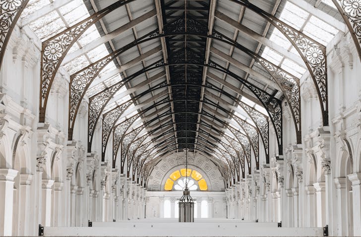 A large cathedral-style room which operates as a top private dining room Melbourne.