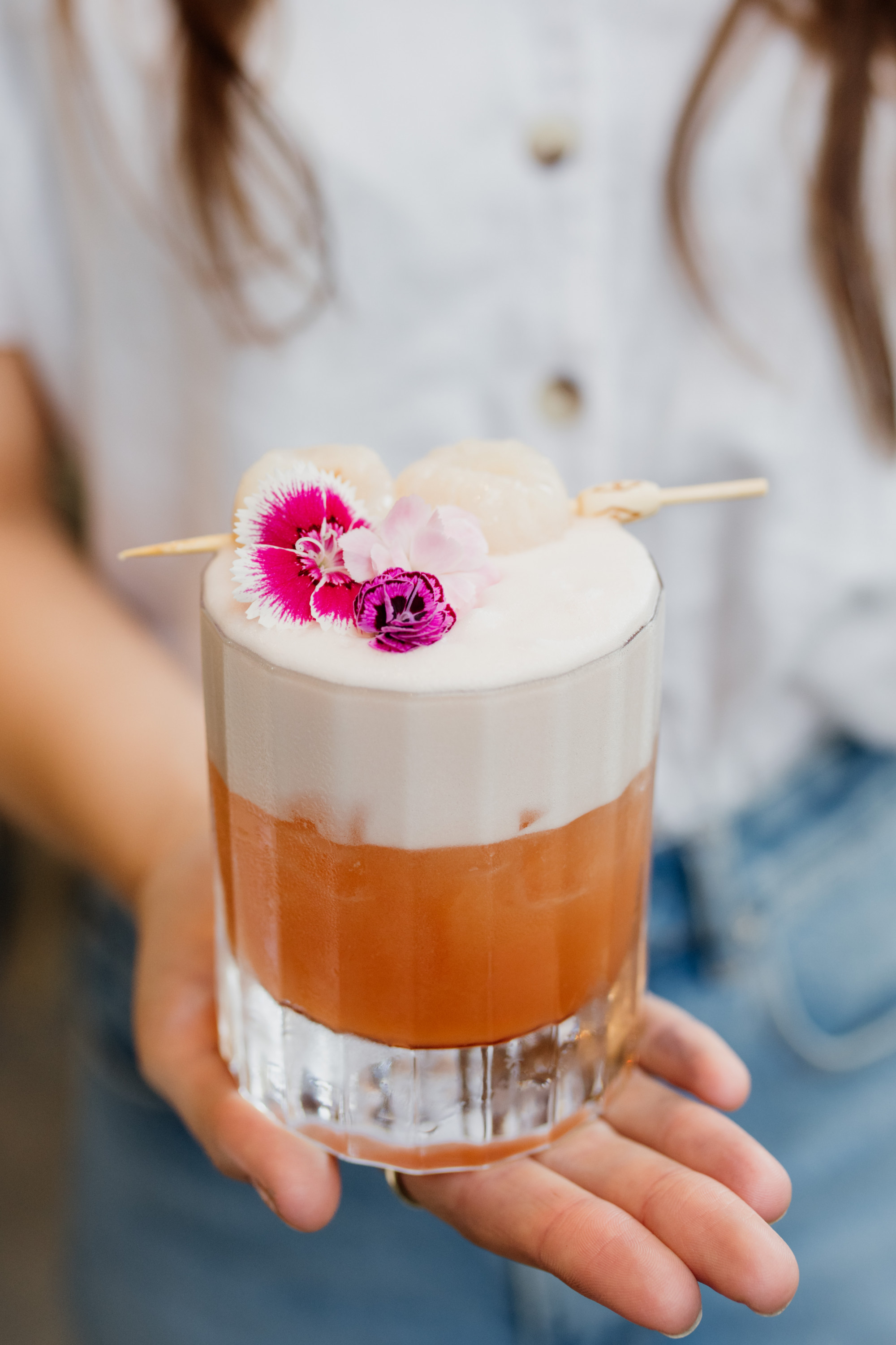 a close-up shot of a stunning cocktail