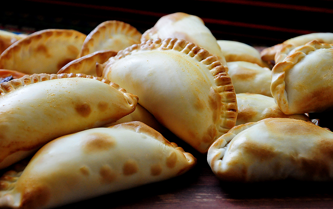 Close up view of empanadas at South American Oven in Commercial Bay.