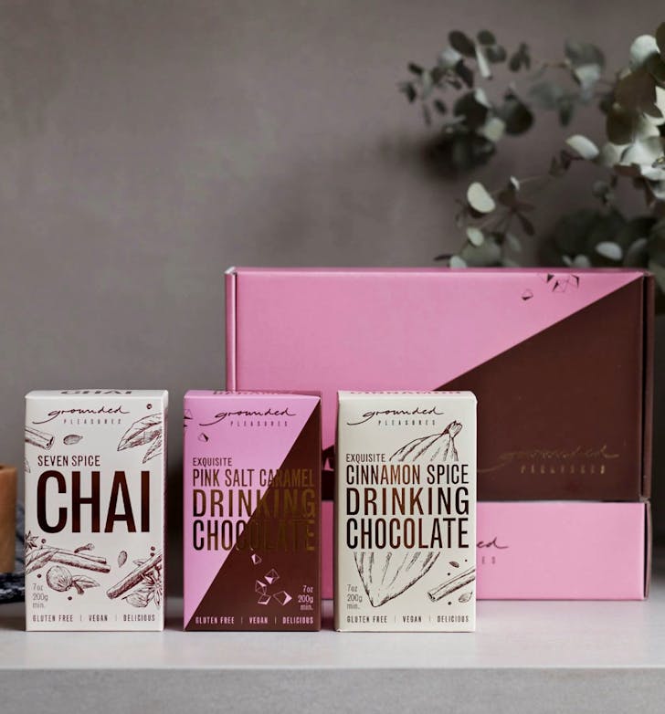 Boxes of hot chocolate. 