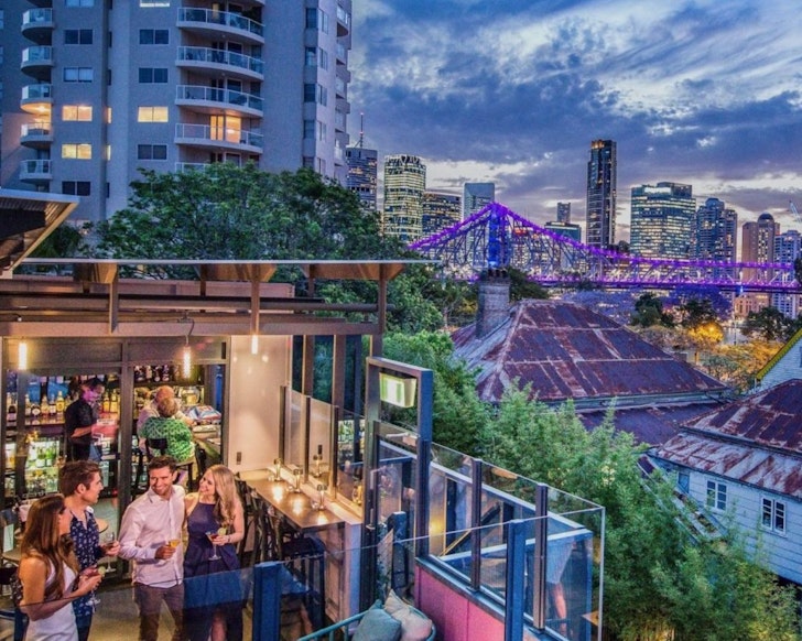 A view of the rooftop bar at Spicers Balfour Hotel one of the best Brisbane hotels
