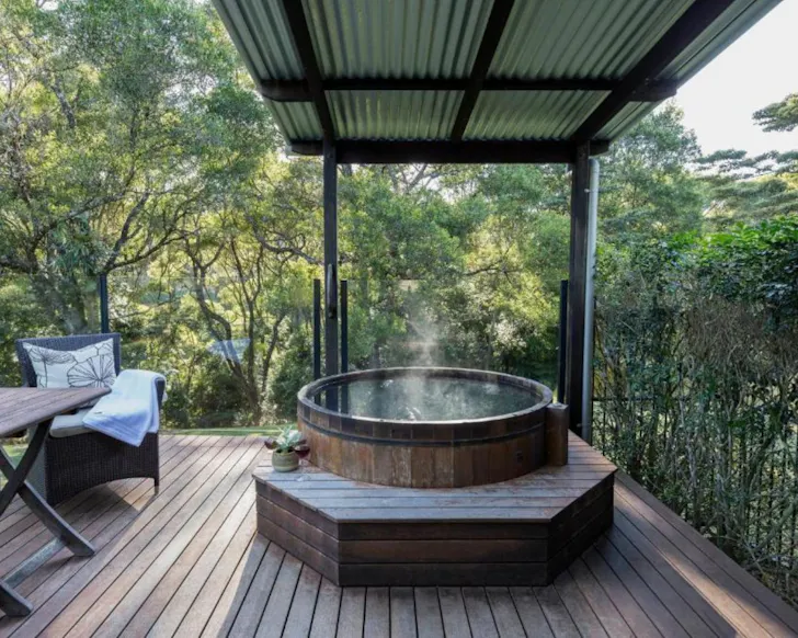 A private hot tub at Spicers Tamarind Retreat one of the best health and wellness retreats Australia