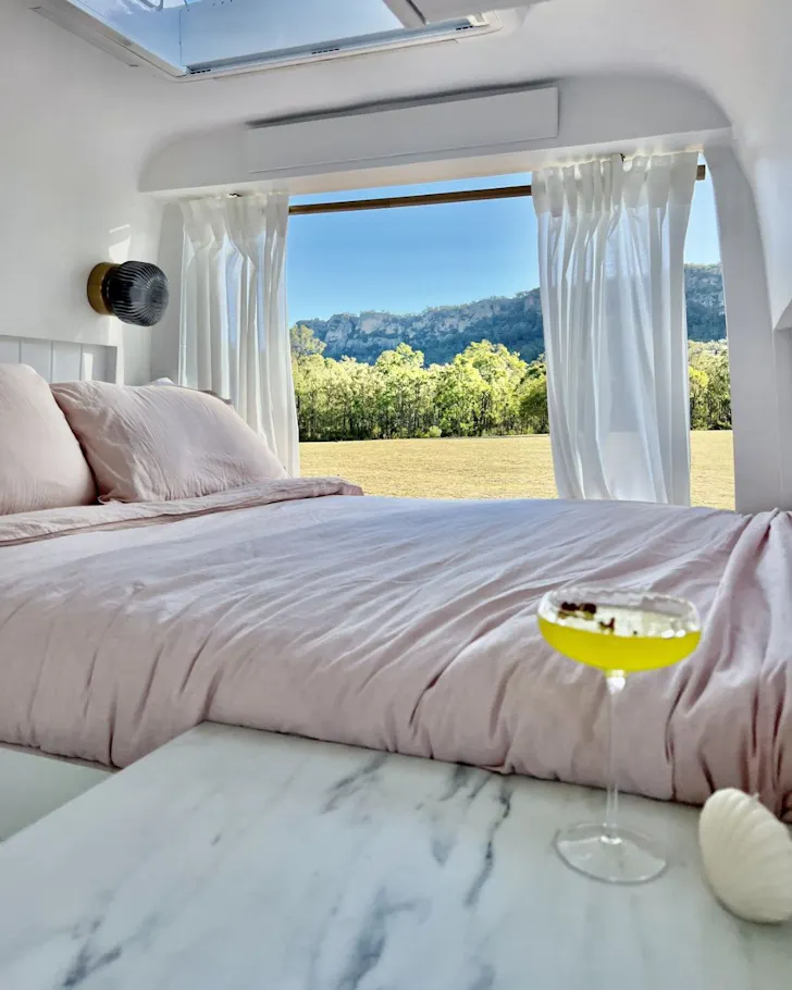 The bed with a view at Spoontie best Queensland campervan hire