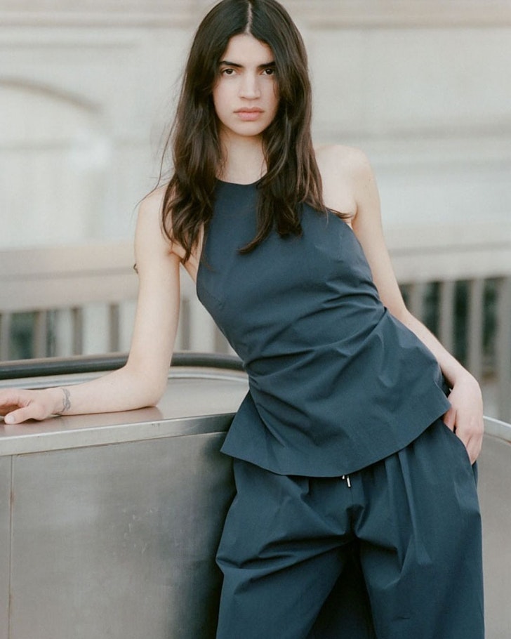 A model wears an outfit from St Agni one of the best Australian fashion brands