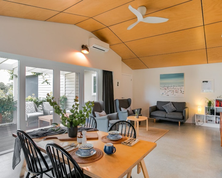 The spacious living area at StableBASE best Albany Airbnbs