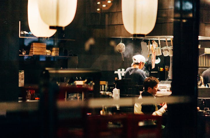 Outside looking into brand new izakaya bar, Sumi. 