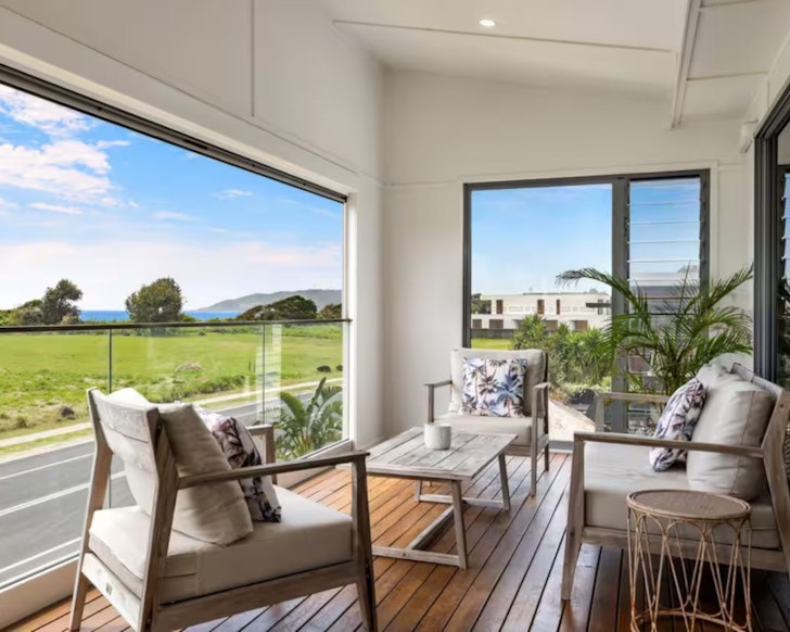 The balcony with a view at Summerhaven one of the best Bryon Bay Airbnbs