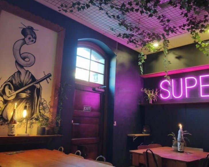 The interior of Super, one of Christchurch's best Japanese restaurants. 