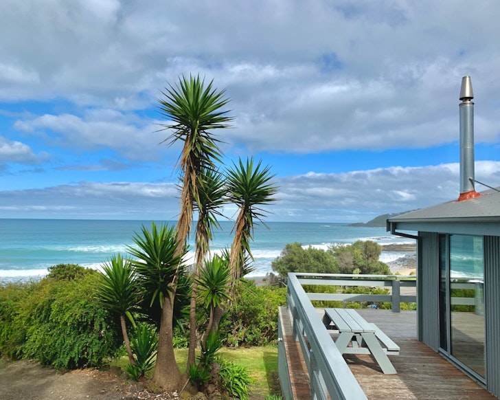 The water view from the deck at Surf Shack one of the best beach house Airbnbs Victoria