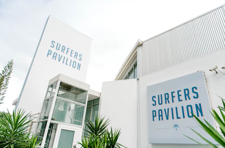 the exterior of surfers pavilion