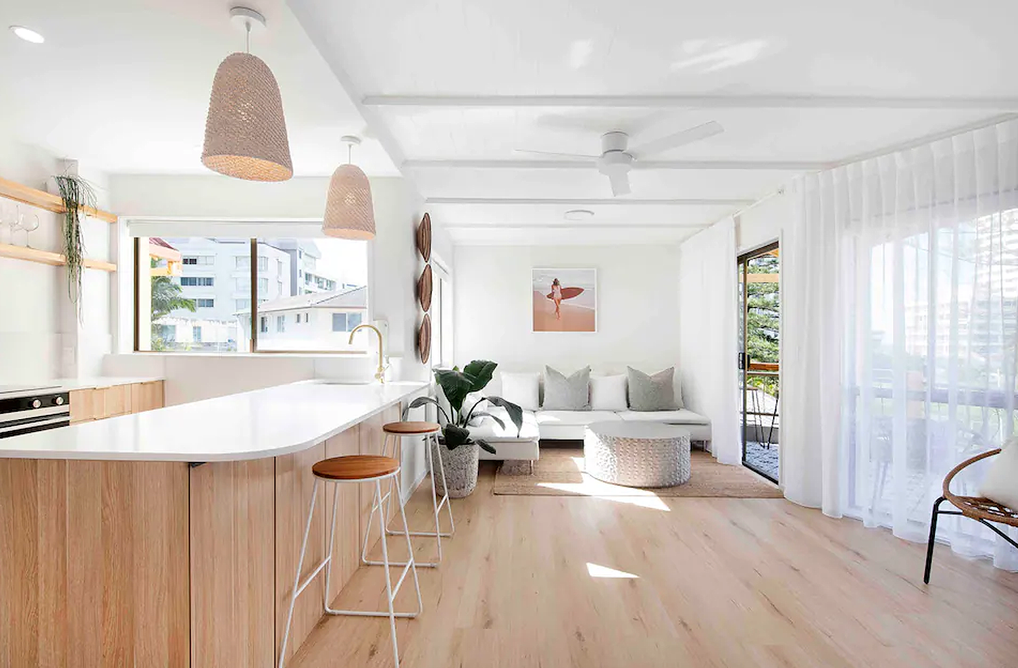 a white-toned airbnb