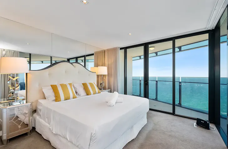the waterfront view from a surfers paradise airbnb