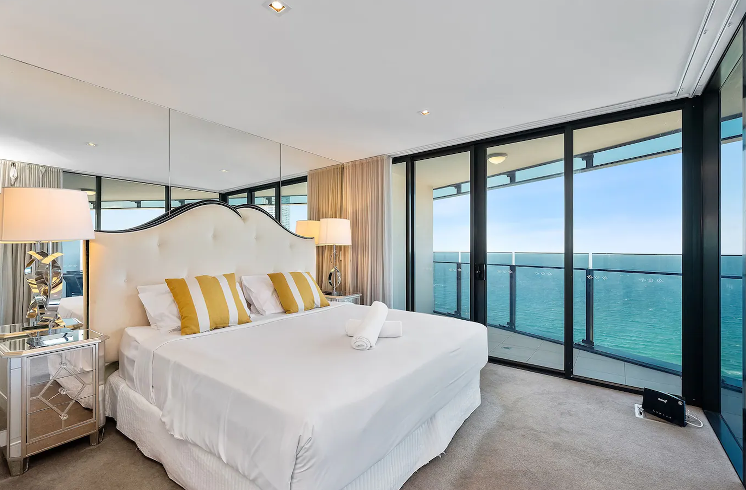 the waterfront view from a surfers paradise airbnb