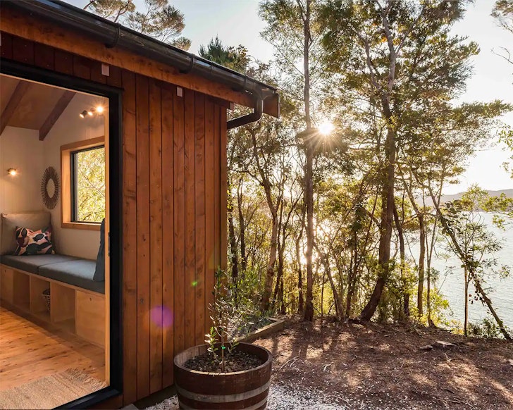 The view from The Syrah Shack one of the best romantic stays near Auckland