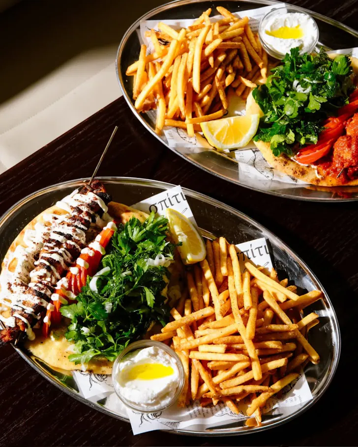 Kebab with fries