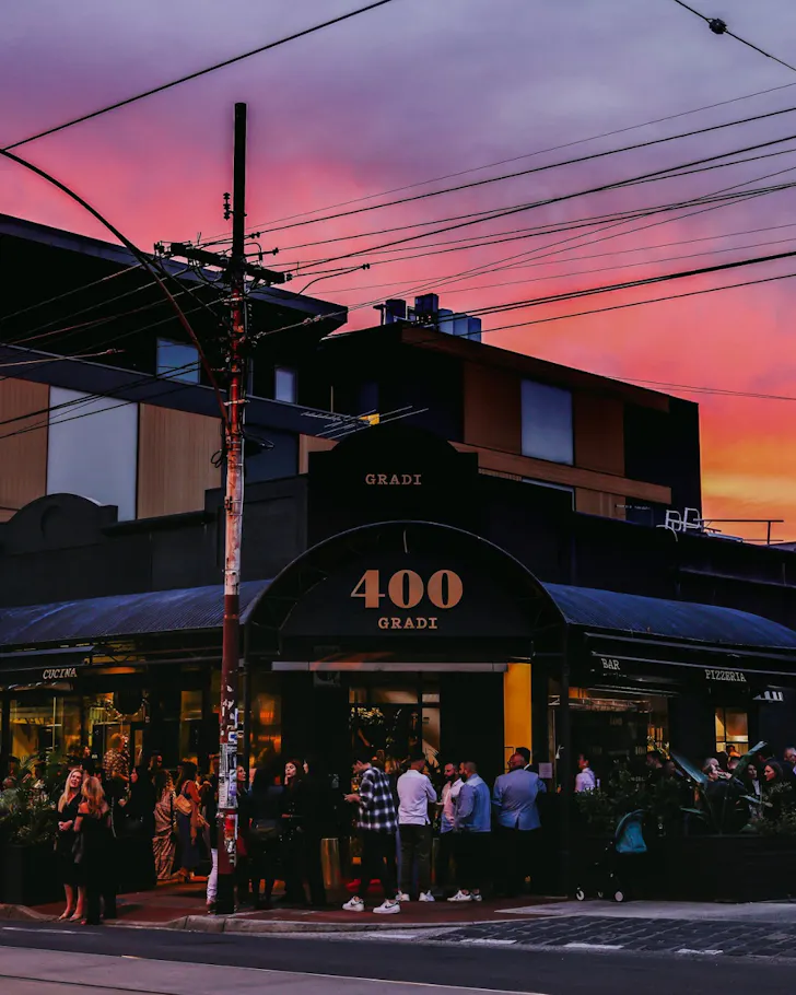 Street corner with restaurant
